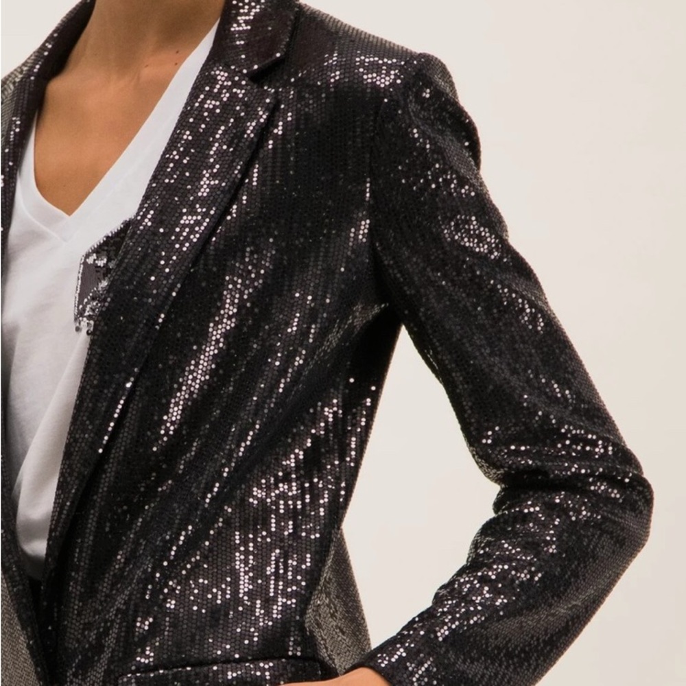 Armani Exchange Black Sequin Blazer